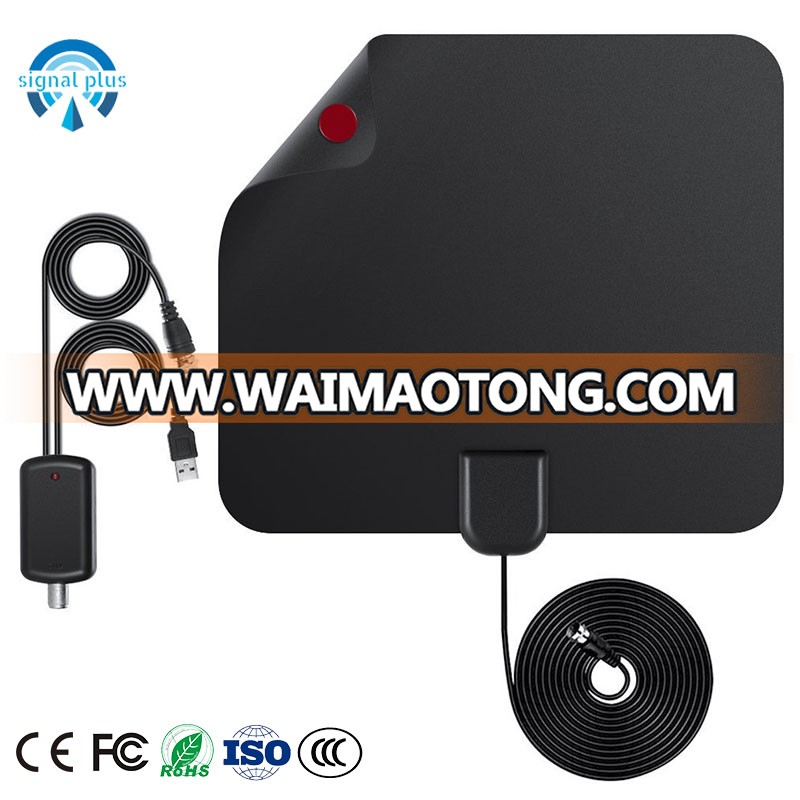 Wholesale Flat HD digital Indoor TV Amplified Antenna with USB power plug